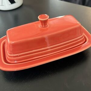 Persimmon Fiestaware butter dish